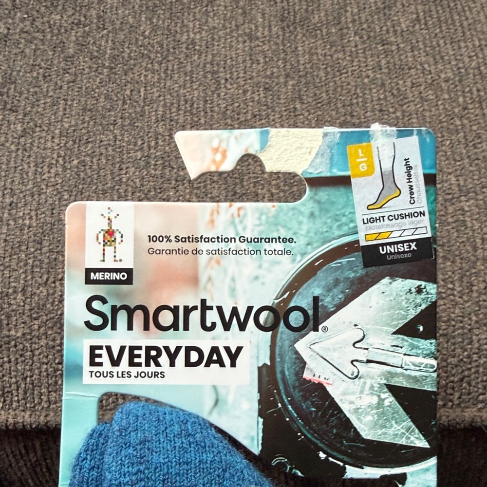 Smartwool Everyday Merino Light Cushion Casual Socks in Blue Size L - Picture 3 of 5